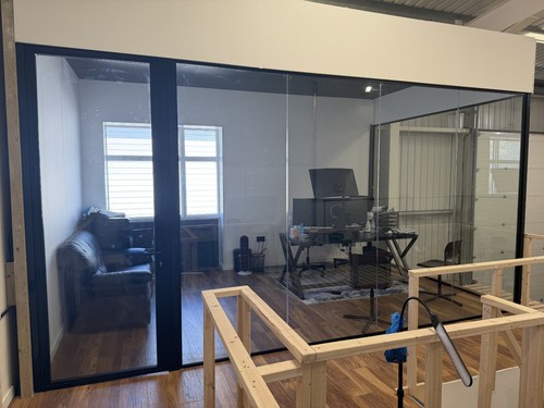 Black framed glass office - black,
