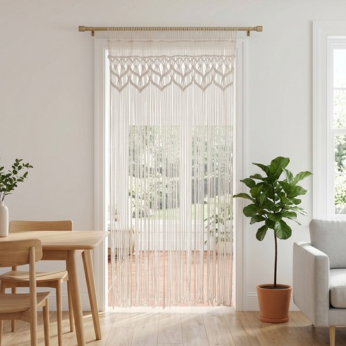 Handmade macrame door curtain - door,